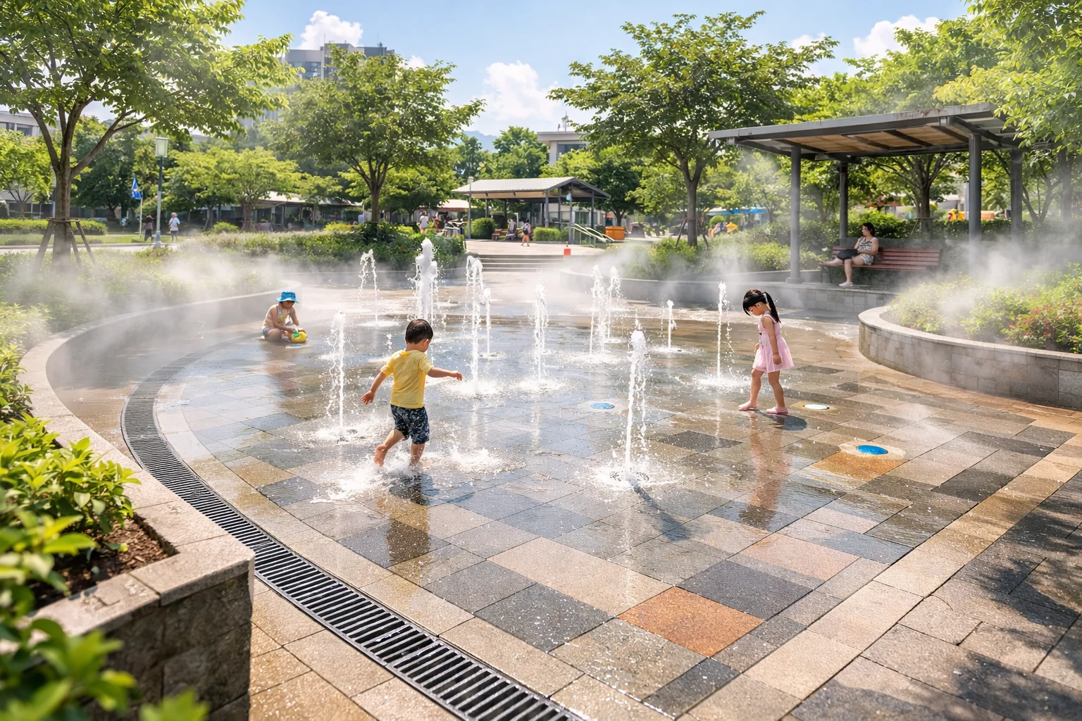 水舞廣場造霧