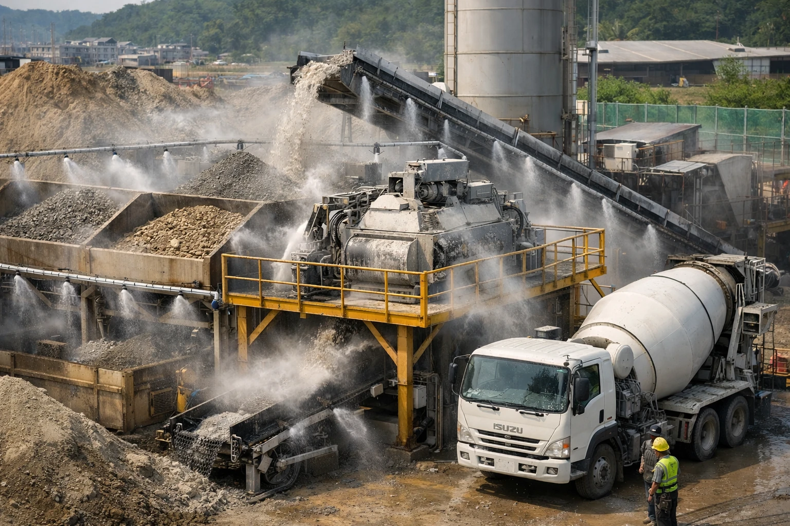 混凝土攪拌區抑塵