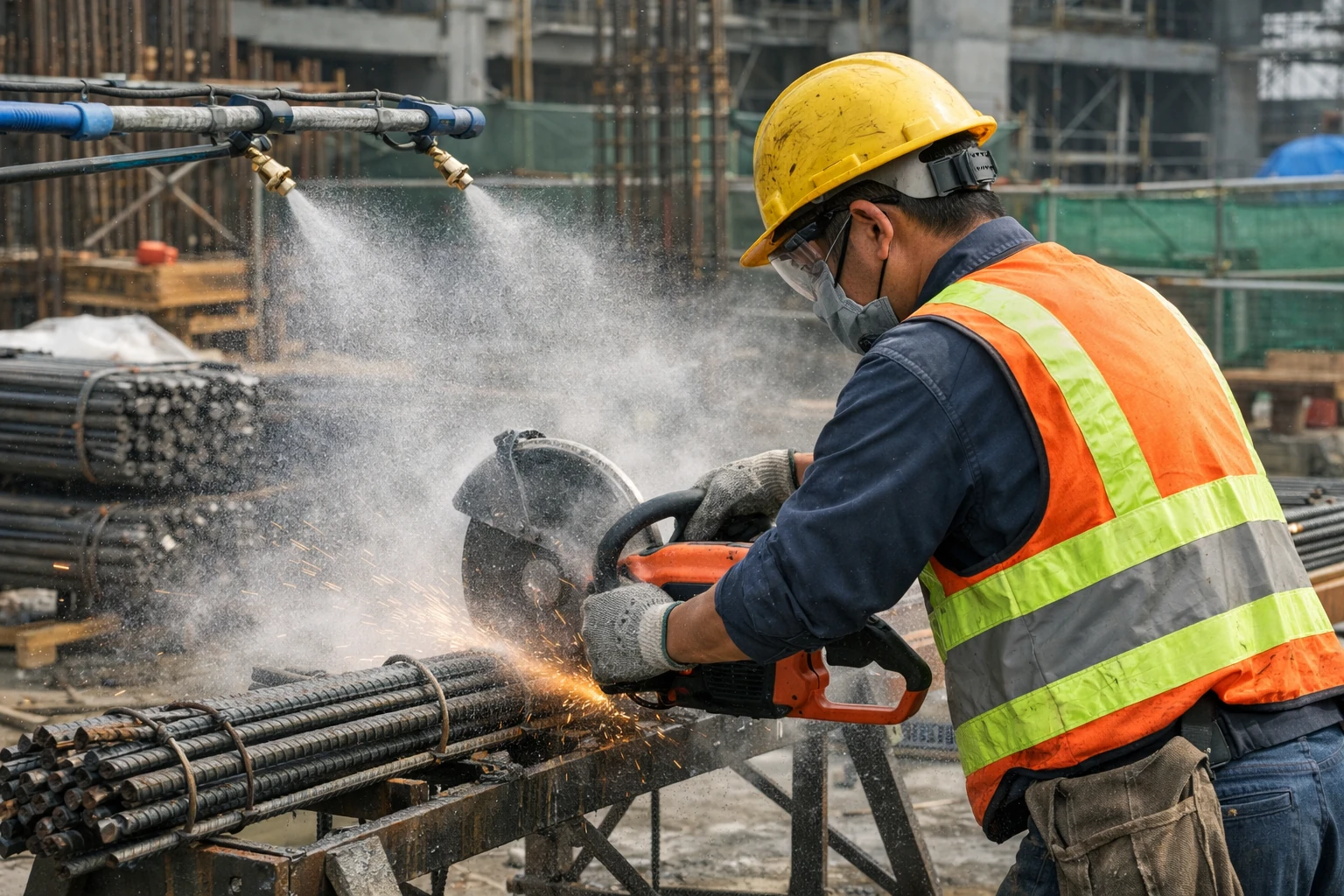 鋼筋切割區抑塵