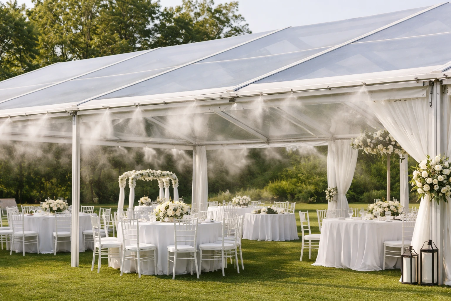 噴霧系統租賃與短期專案支援情境，活動現場以霧化設備提供環境改善